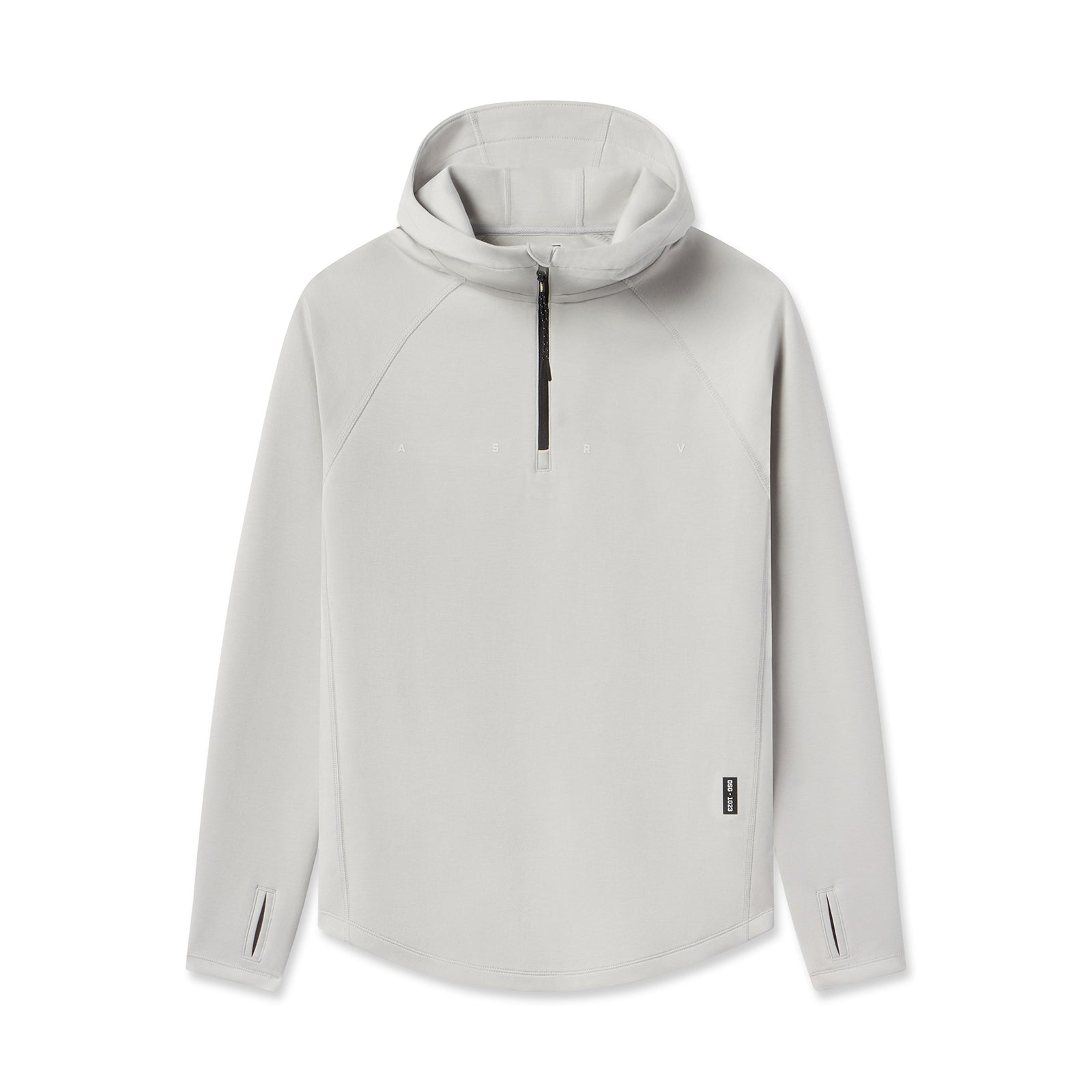 flatlay Dri-Core Zip Hoodie in light grey, front view