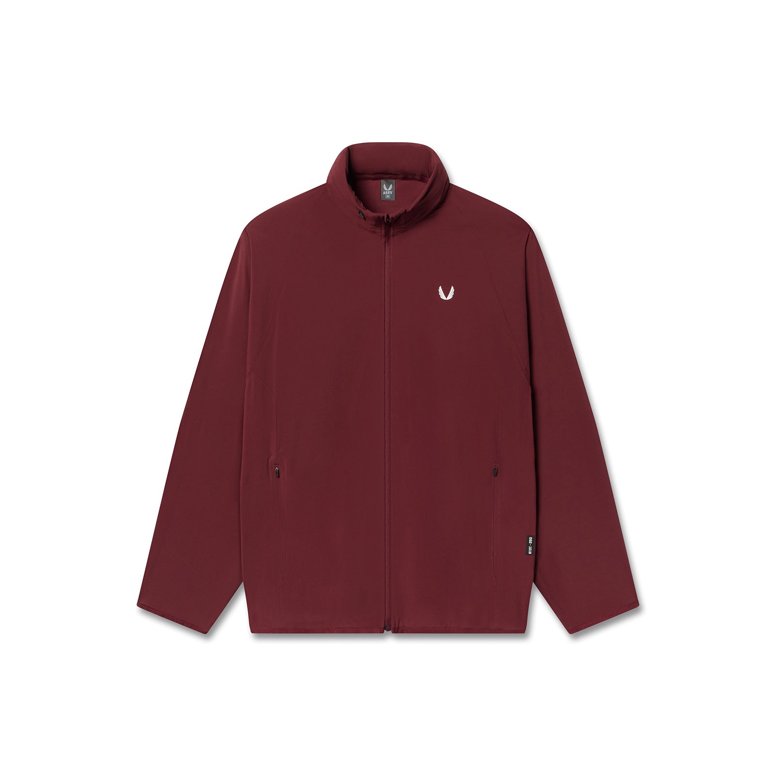 flatlay Aerotex Weather-Ready Bonded Windbreaker in crimson, front view