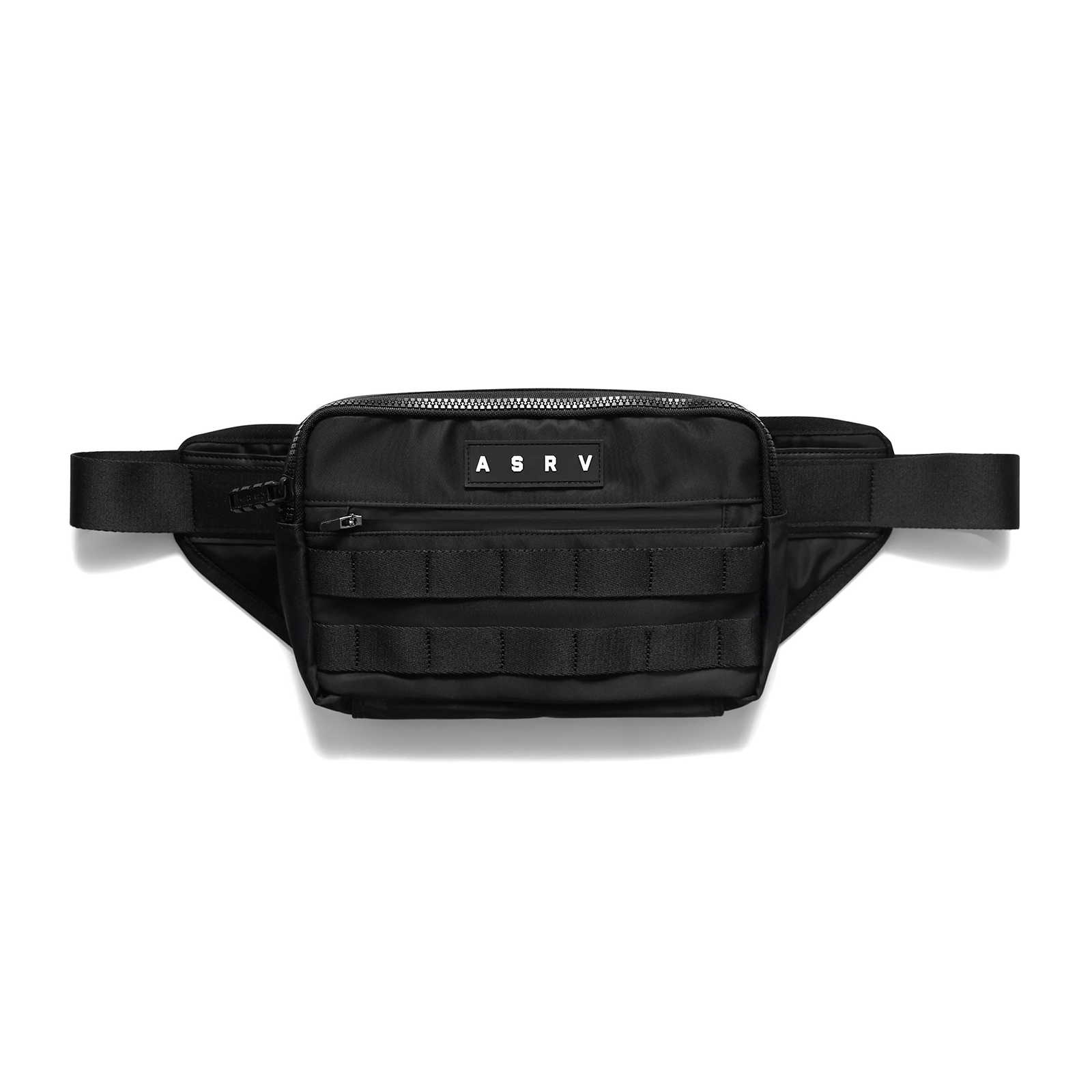 Flatlay MOLLE Crossbody Bag in black, front view