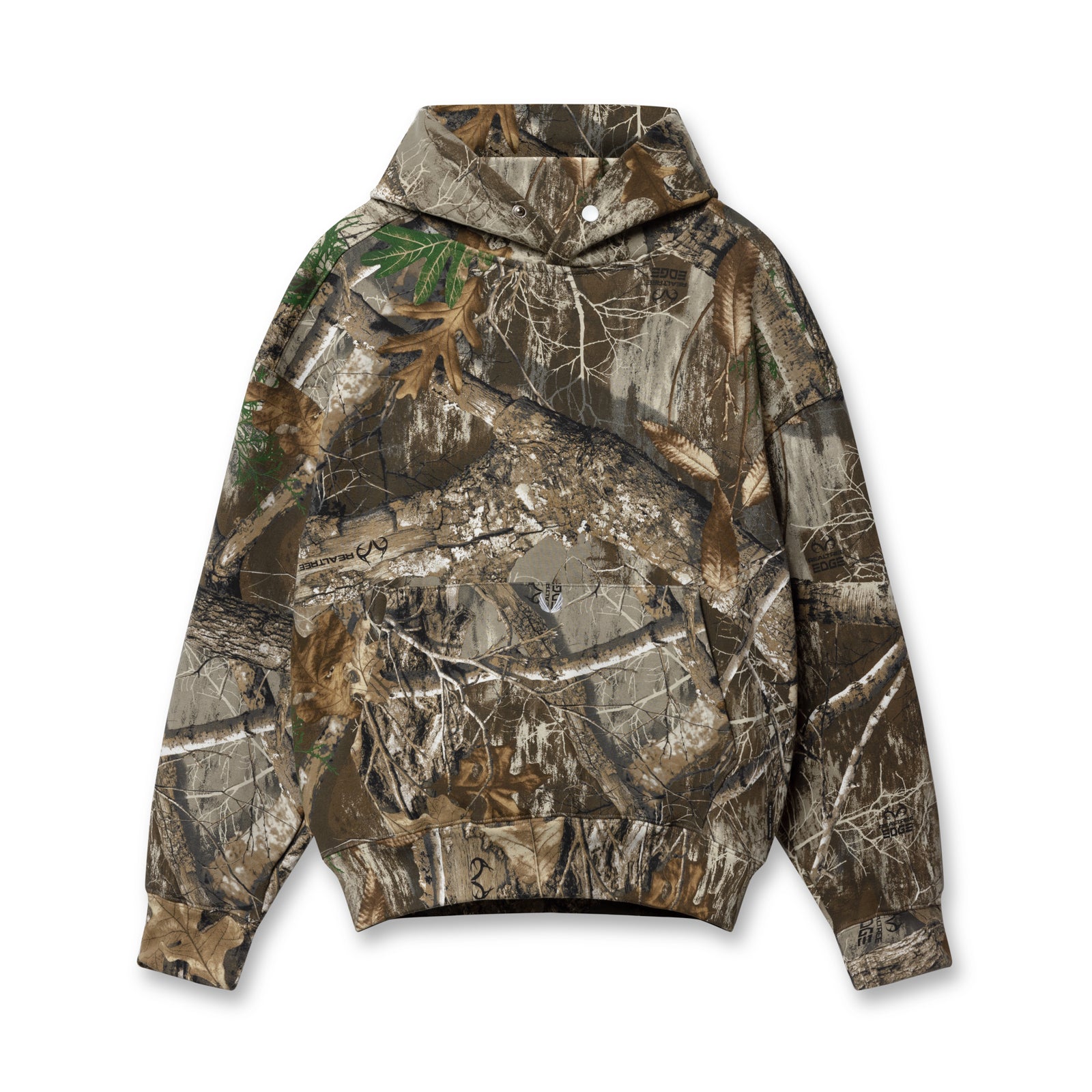 Real Camo Hoodie, Off White Cream Fall Leaf Camouflage Pullover