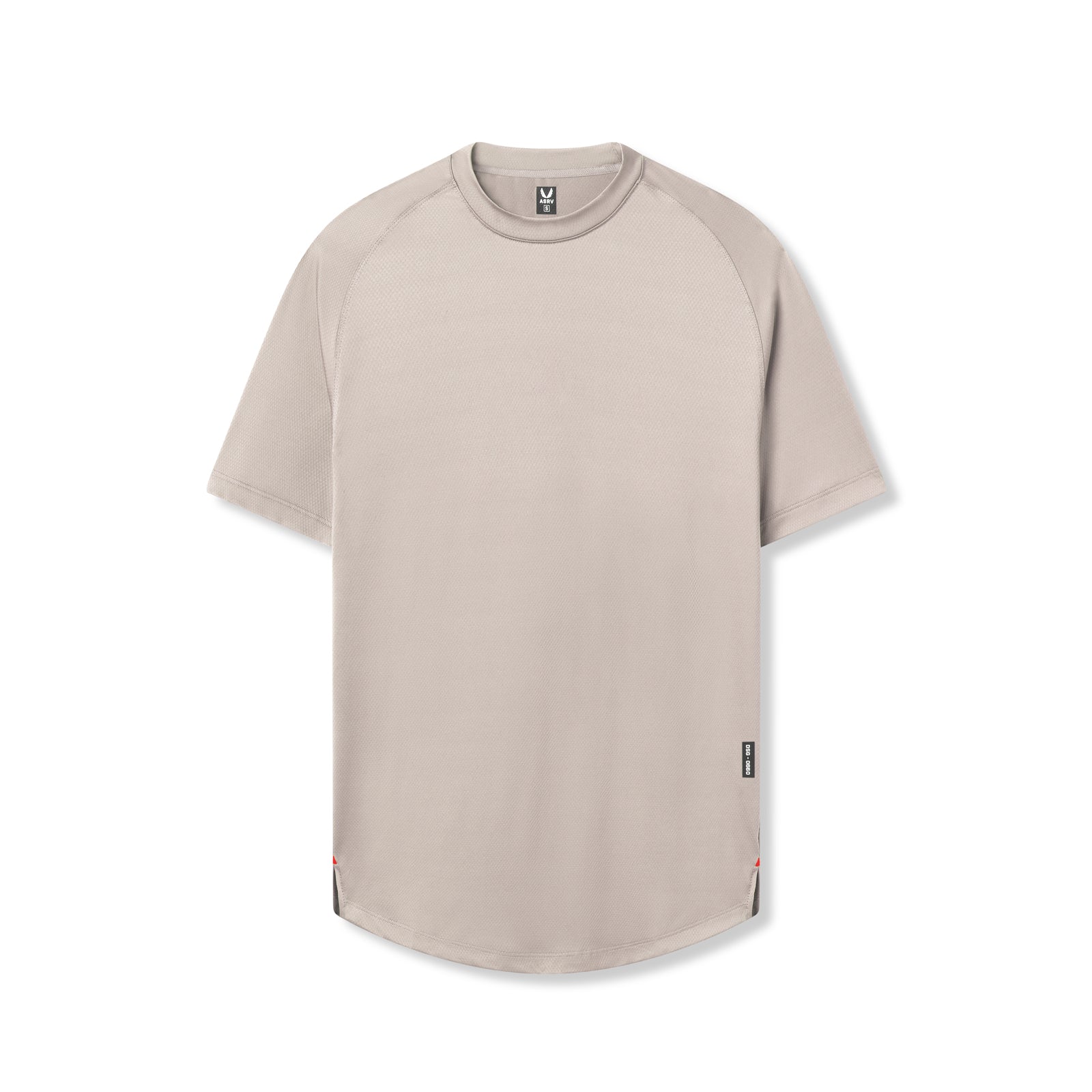 flatlay AeroSilver Established Tee in chai, front view