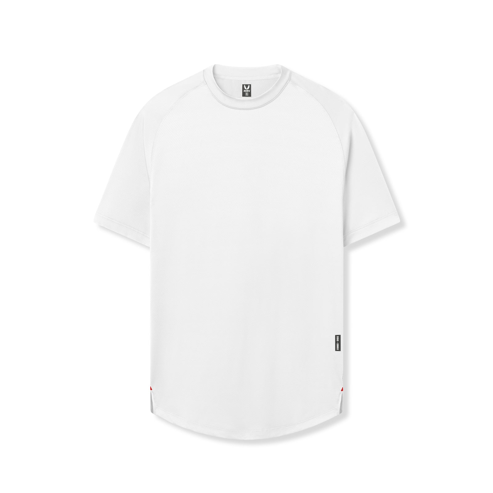 flatlay AeroSilver Established Tee in white, front view