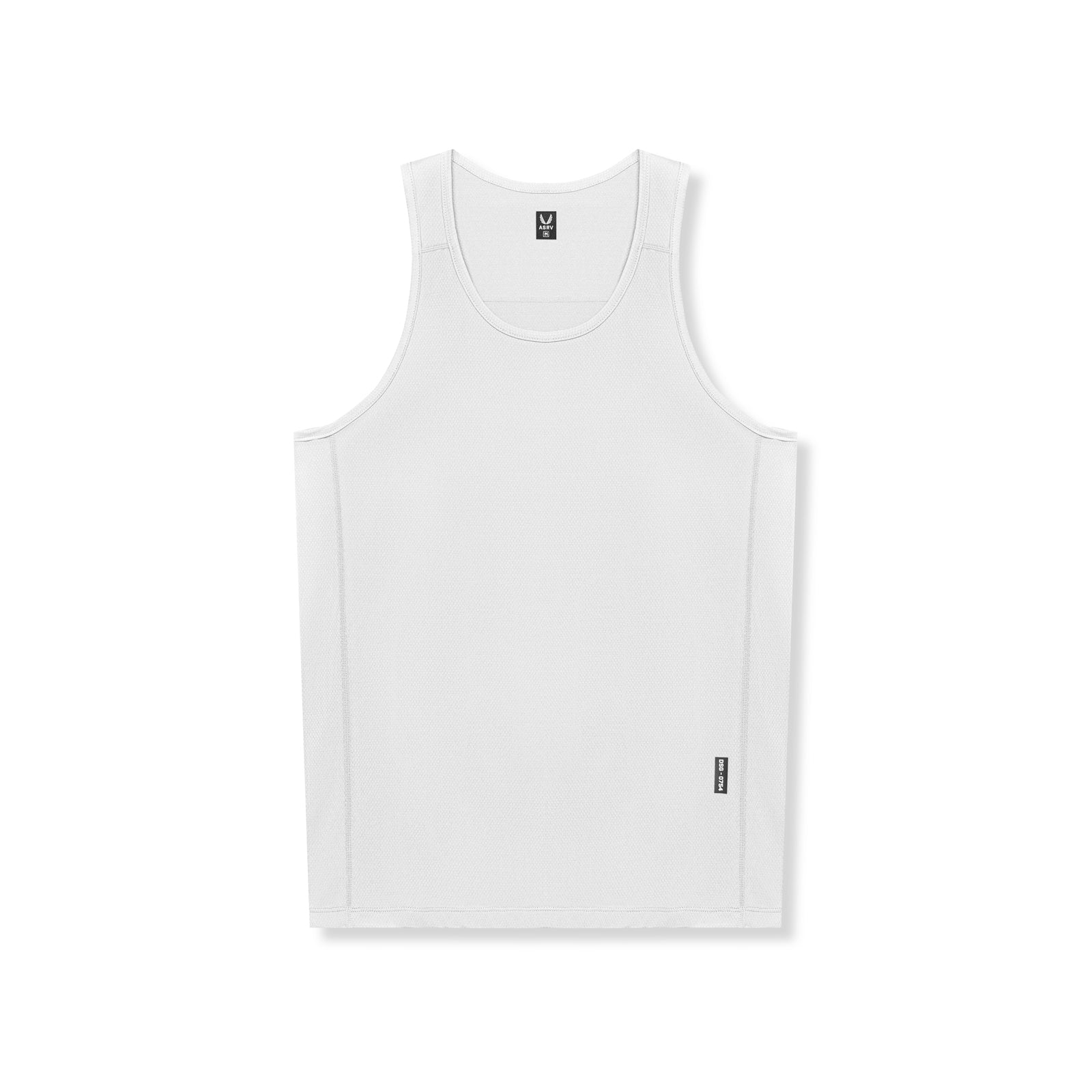 flatlay AeroSilver Training Singlet in white, front view