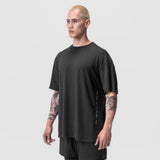 0779. Supima® Mesh Panel Oversized Tee - Dusk Black
