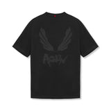 0797. Tech Essential™ Relaxed Tee - Black/Black "Brush Wings/ASRV"