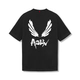 0797. Tech Essential™ Relaxed Tee - Black "Brush Wings/ASRV"