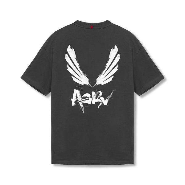 0797. Tech Essential™ Relaxed Tee  -  Space Grey "Brush Wings/ASRV"
