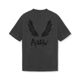 0797. Tech Essential™ Relaxed Tee - Space Grey/Black "Brush Wings/ASRV"