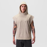 0799. Tech Essential™ Cutoff Hoodie - Faded Beige