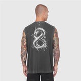 0807. Tech Essential™ Relaxed Cutoff - Faded Grey "Dragon"