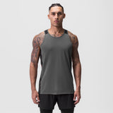 0809. Supima® Mesh Panel Training Singlet - Space Grey