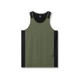 0809. Supima® Mesh Panel Training Singlet - Olive