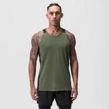 0809. Supima® Mesh Panel Training Singlet - Olive