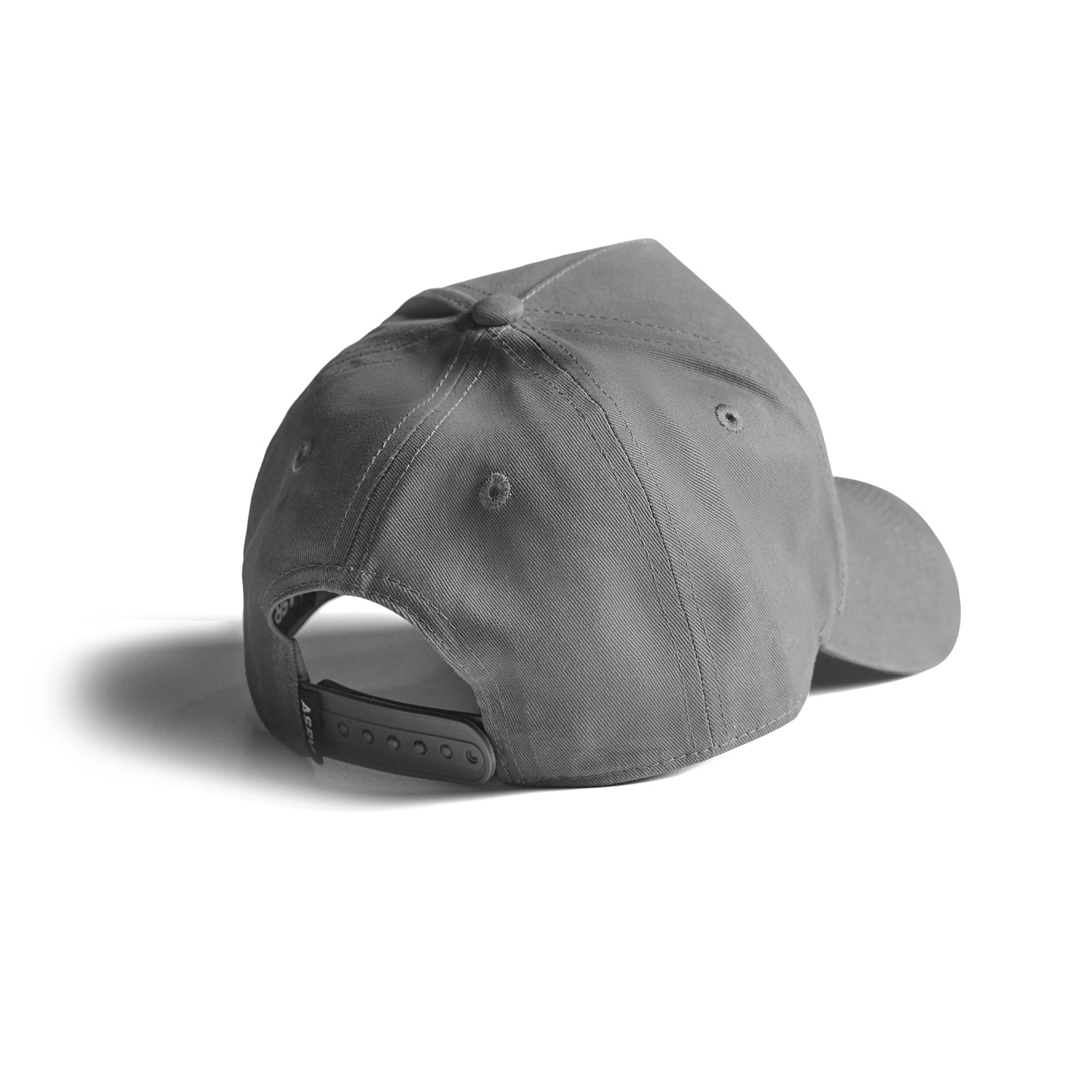 flatlay A-Frame Hat in grey with wings design, back view