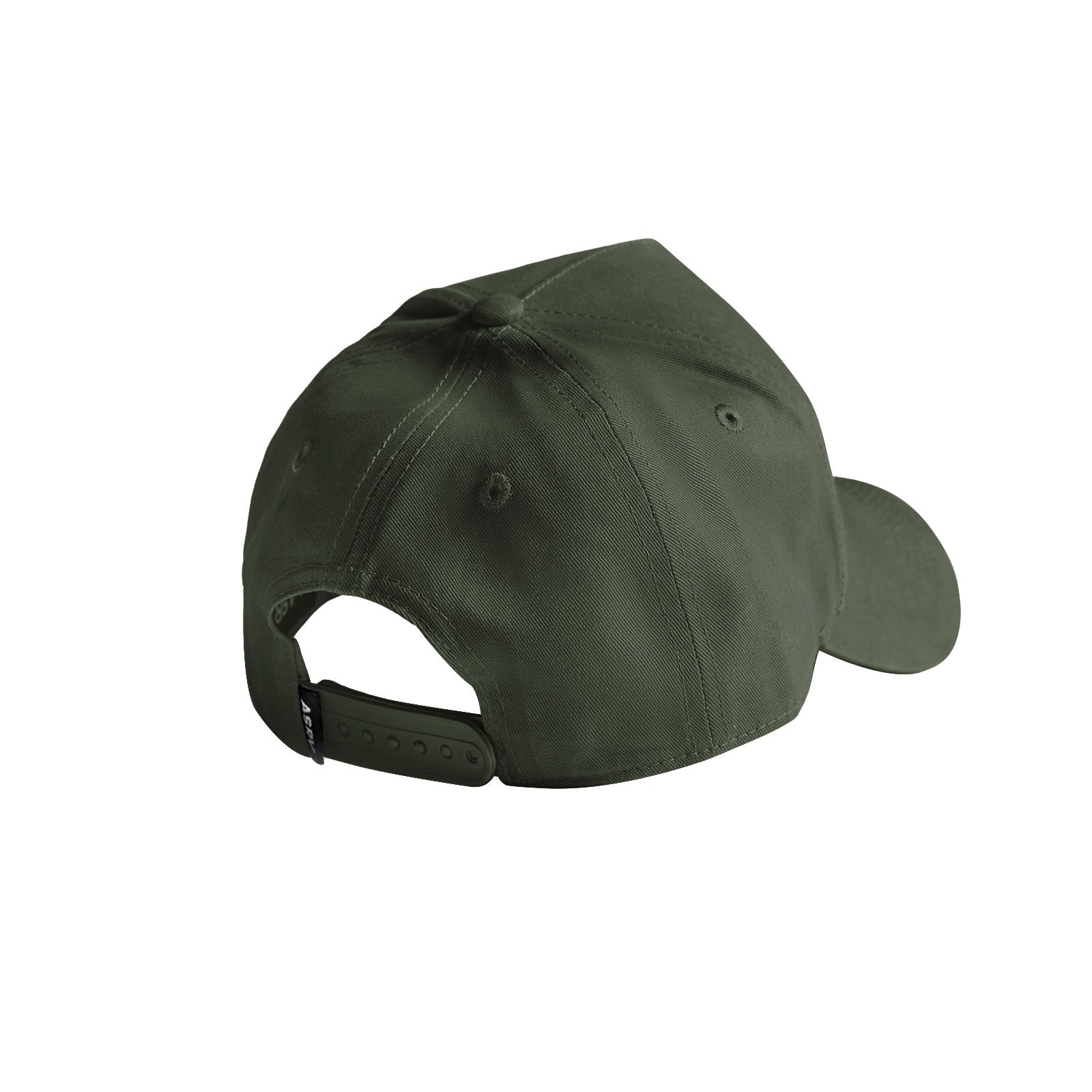 flatlay A-Frame Hat in olive with wings detail, back view