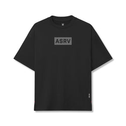 0822. AeroSilver® Oversized Tee - Black "Box Logo"