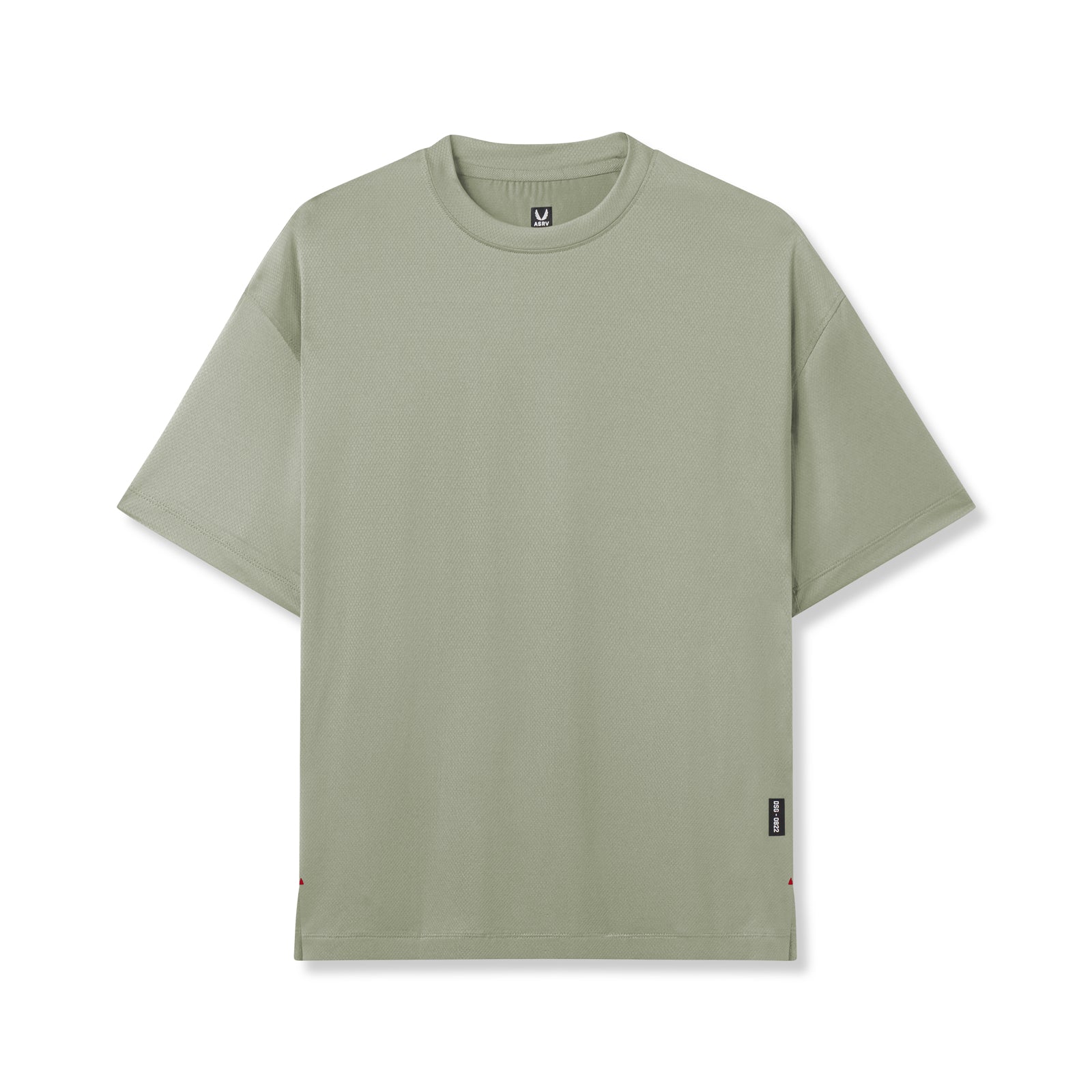 flatlay AeroSilver Oversized Tee in sage, front view