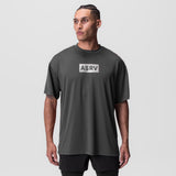 0822. AeroSilver® Oversized Tee - Space Grey "Box Logo"