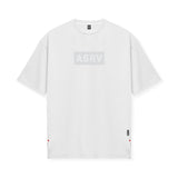 0822. AeroSilver® Oversized Tee - White "Box Logo"