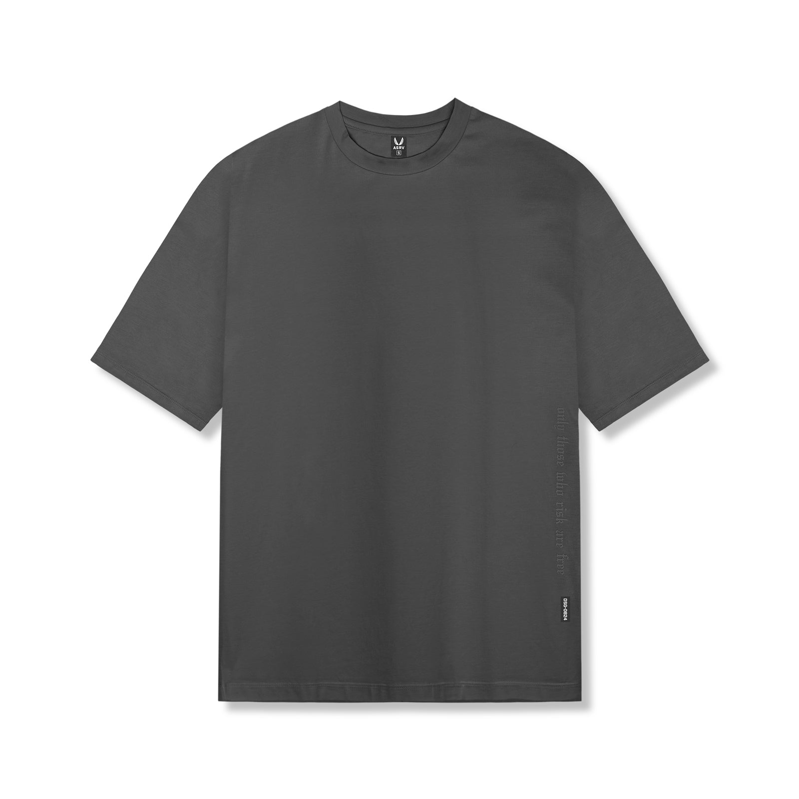Flatlay of 0824. Supima® Oversized Tee in space grey, front view