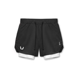 0828. Silver-Lite™ 5" Liner Short - Black "Wings"/White