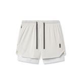 0828. Silver-Lite™ 5" Liner Short - Ivory Cream "Wings"/White