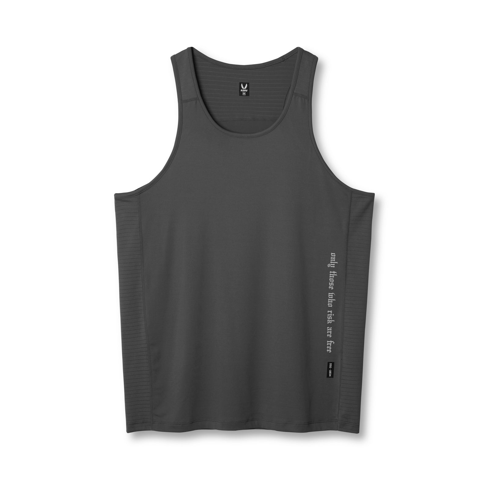 flatlay of 0834 3D-Lite 2.0 Training Singlet in space grey with OTWR text detail, front view