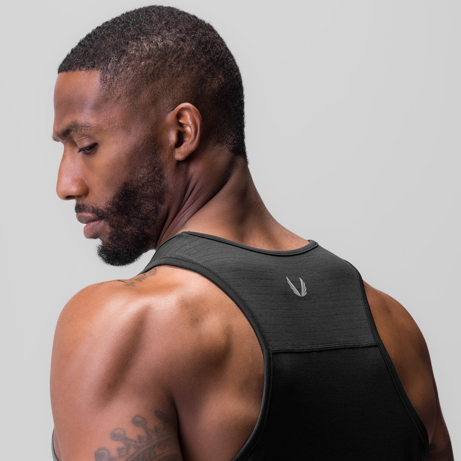 3D-Lite 2.0 Training Singlet in black, worn by model shown from side profile
