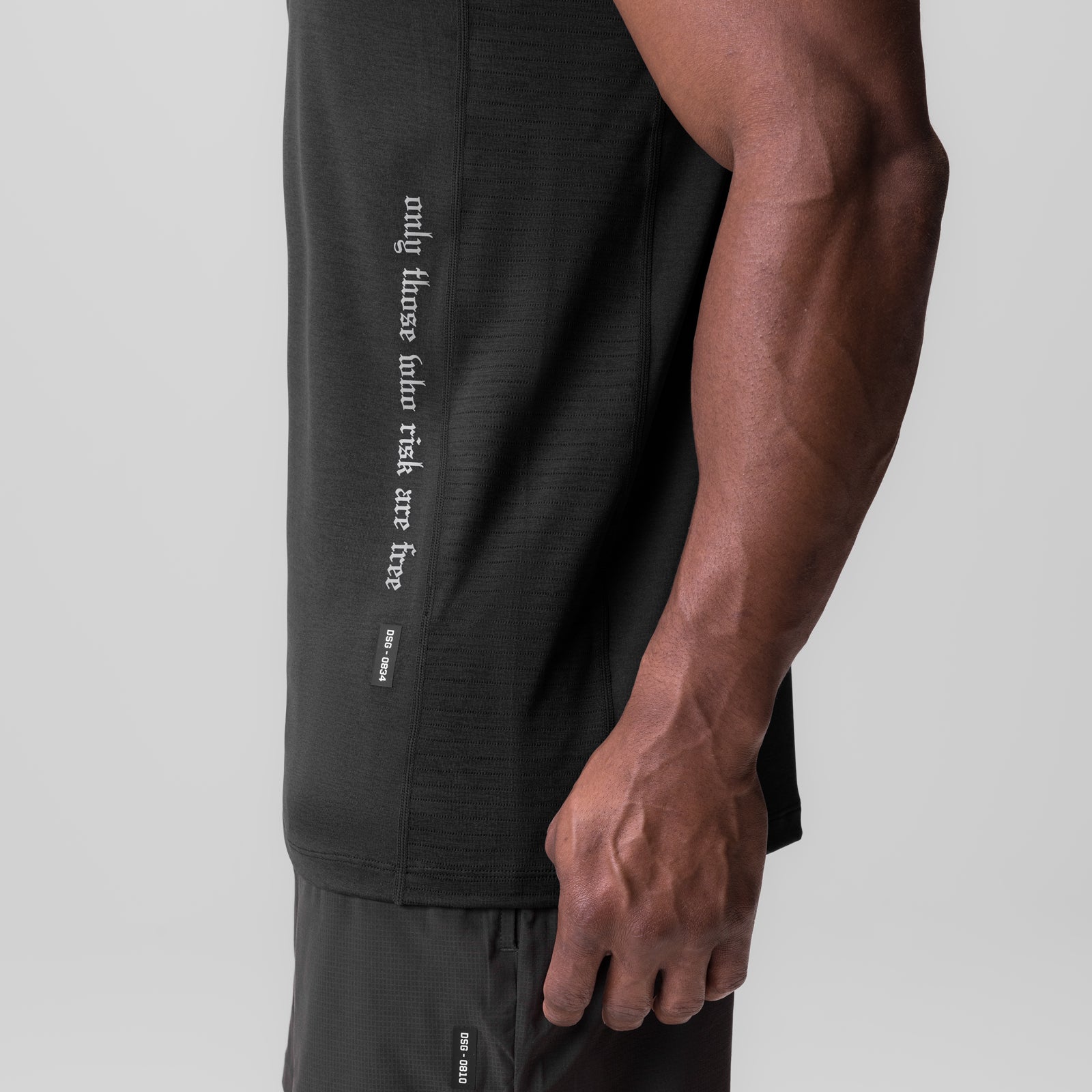 0834. 3D-Lite® 2.0 Training Singlet in black, side view on model