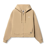 0843. Tech Essential™ Distressed Full Zip Hoodie - Khaki