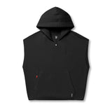 0844. Tech Essential™ Raw Hem Cutoff Hoodie - Black