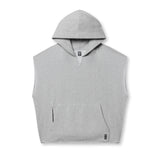0844. Tech Essential™ Raw Hem Cutoff Hoodie - Heather Grey