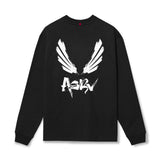 0851. Tech Essential™ Relaxed Long Sleeve - Black "Brush Wings/ASRV"
