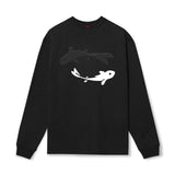 0851. Tech Essential™ Relaxed Long Sleeve  -  Black "Koi"