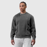 0861. Tech Essential™ Distressed Crewneck - Faded Grey