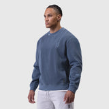 0861. Tech Essential™ Distressed Crewneck - Faded Navy