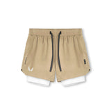 0865. Tetra-Lite® 5" Liner Short - Khaki/ White / White "Wings"