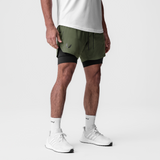 0866. Tetra-Lite® 7" Liner Short - Olive "Wings"/ Black