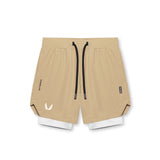 0866. Tetra-Lite® 7" Liner Short - Khaki/ White / White "Wings"