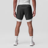 0866. Tetra-Lite® 7" Liner Short - Space Grey "Cyber"/White