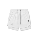0866. Tetra-Lite® 7" Liner Short - White "Cyber"/White