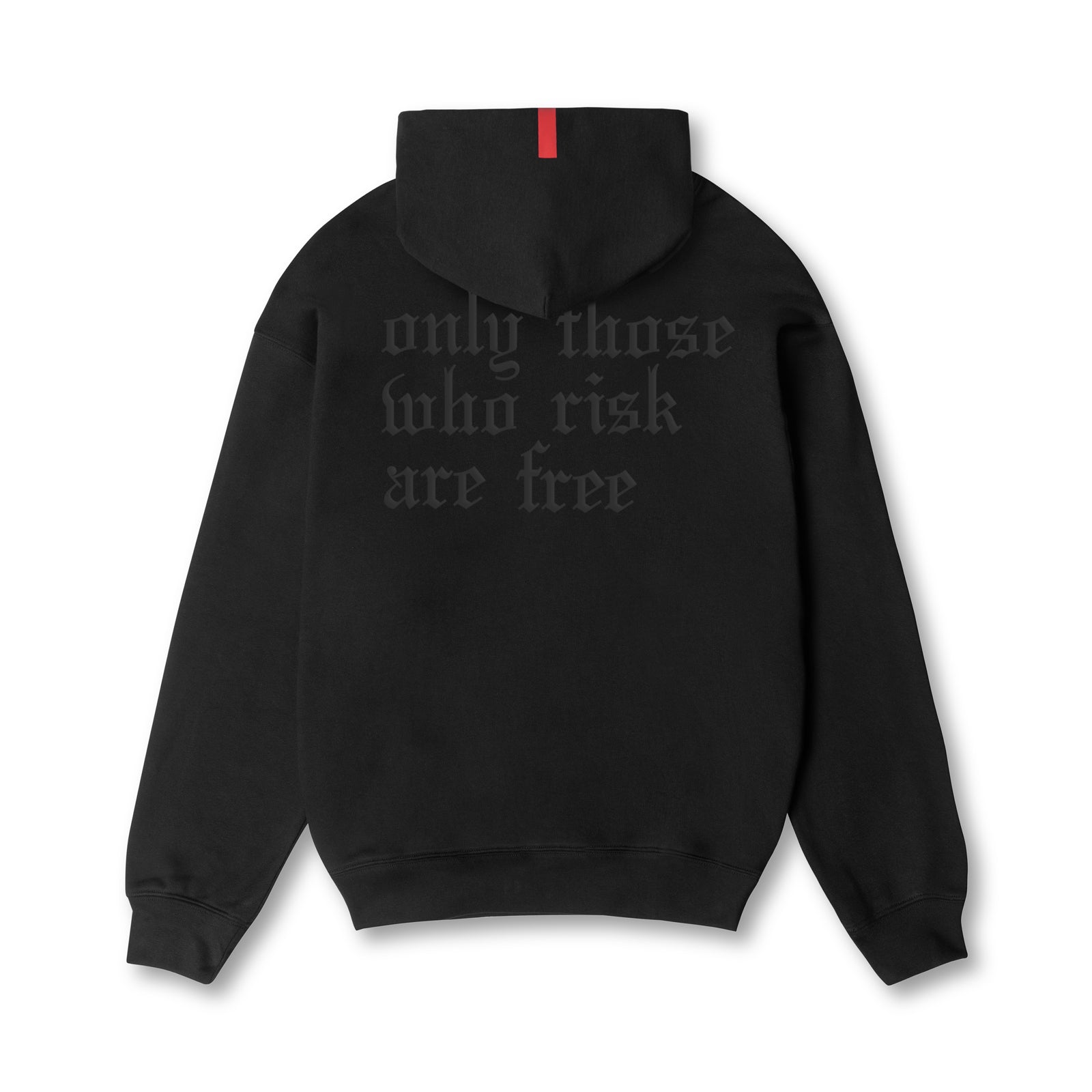 Flatlay Tech-Terry Zip Pocket Hoodie in black, back view