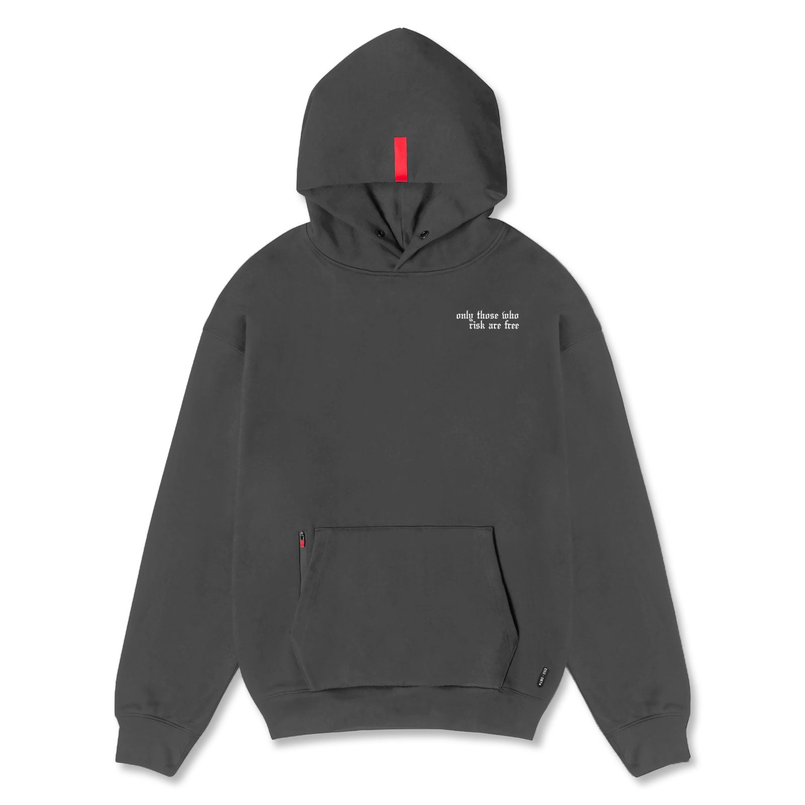 Flatlay Tech-Terry Zip Pocket Hoodie in space grey, front view