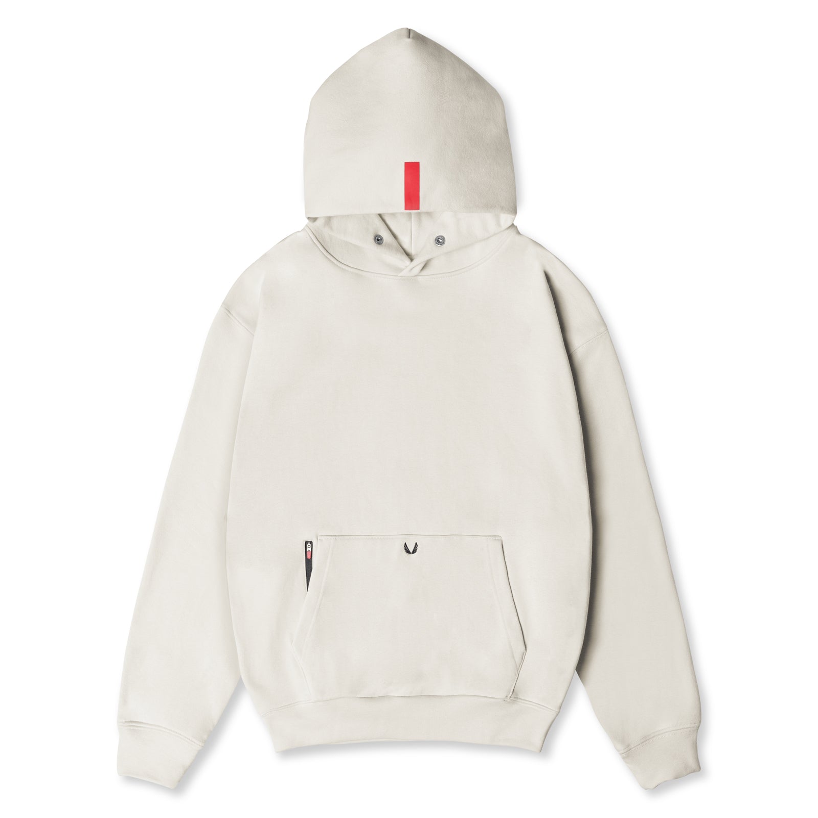 Flatlay Tech-Terry Zip Pocket Hoodie in stone, front view