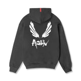 0874. Tech-Terry™ Zip Pocket Hoodie - Space Grey/White "Brush Wings/ASRV"