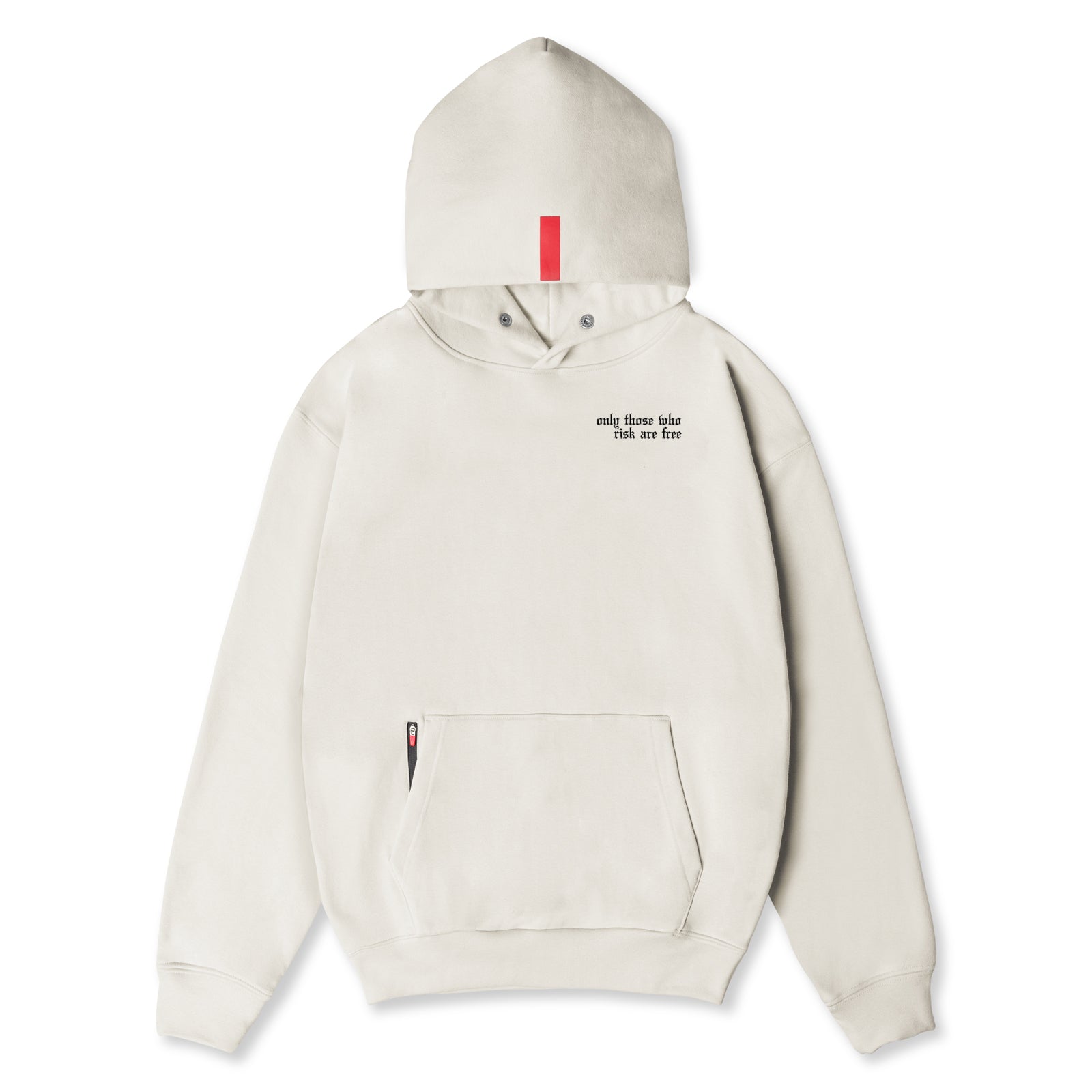 Flatlay Tech-Terry Zip Pocket Hoodie in stone, front view