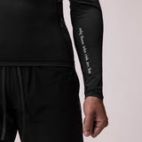 0908. WarpFlexx® Compression Mock Neck Long Sleeve - Black "Space Bracket"