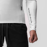 0908. WarpFlexx™ Compression Mock Neck Long Sleeve - White "Space Bracket"
