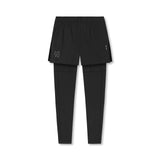 0911. Tetra-Lite® 2-in-1 High Split Legging Short - Black "Cyber"/Black