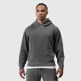 0920. Tech Essential™ Distressed Hoodie - Faded Grey